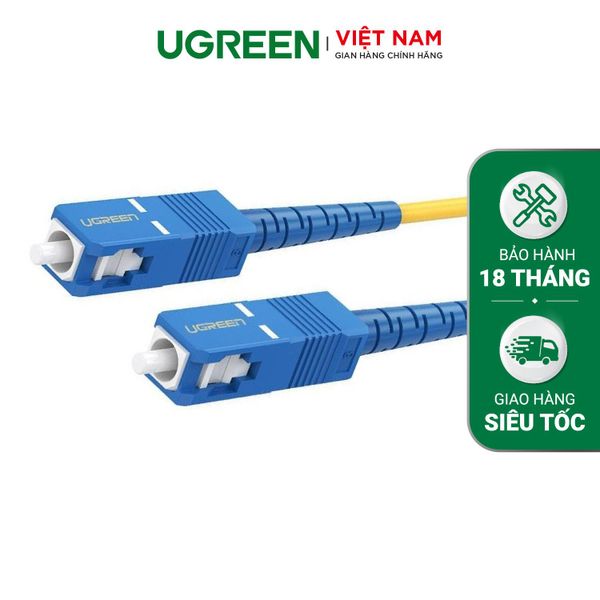 Cáp quang UGREEN NW131 – Lõi đơn SC sang SC, tốc độ quang điện – Bọc nhựa TPE chắc chắn