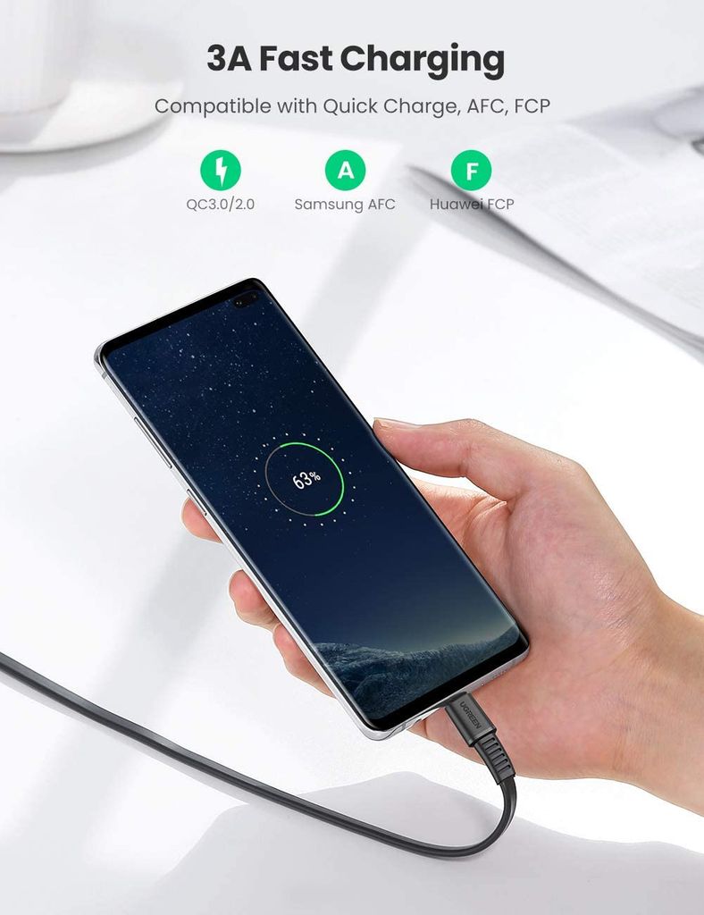 Cáp sạc và truyền dữ liệu USB sang Type-C 2.0 UGREEN US332