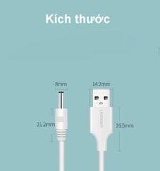 Dây nguồn 3.5mm UGREEN US277 – Chuyển USB 2.0 sang DC 3.5mm thuần đồng
