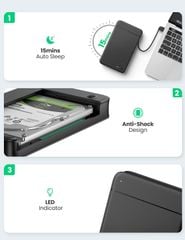 Hộp đựng ổ cứng di động SSD và HDD 2,5 inch UGREEN 10904 – Tốc độ truyền 5Gbps, tương thích ngược với USB 2.0 / 1.1