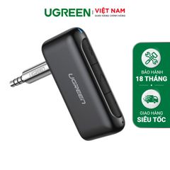 Bộ thu Bluetooth 5.0 UGREEN CM276 – Truyền tải chất lượng âm thanh Hifi – Chân cắm 3.5mm cho xe hơi – Tuổi thọ pin lên đến 300 giờ