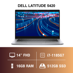 Máy tính xách tay Dell Latitude 5420 (Core i7 - 1185G7/ Ram 16GB/ SSD 512GB/ FHD 14 Inch/ Win 11 Pro) - NOJMD