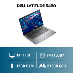 Laptop - Máy tính xách tay Dell Latitude 5420 (Core i7 - 1165G7/ Ram 16GB/ SSD 512GB/ FHD 14 Inch/ Win 11 Pro) - NOJMD