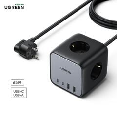 Ổ cắm điện đa năng UGREEN C268 trạm sạc để bàn 65W 2 USB-C, 2 USB-A