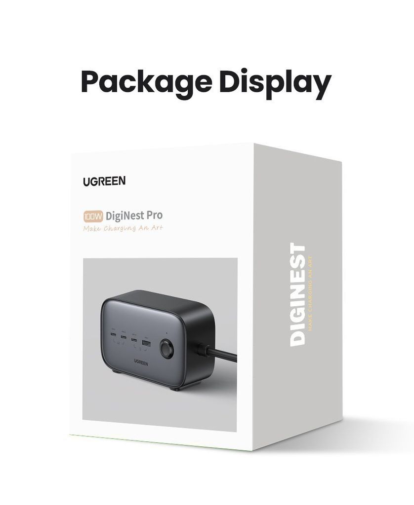 Ổ cắm điện đa năng UGREEN CD270 trạm sạc để bàn  100W, 3 xUSB-C , 1 x USB-A