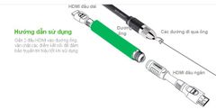 Cáp HDMI sang DIN 19P UGREEN HD125 – Giao diện USB 2.0 tốc độ truyền tải 480Mbps, độ dài 10-20m cho công trình