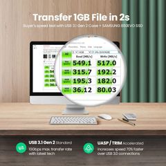 Hộp đựng ổ cứng UGREEN US221 Truyền dữ liệu 5Gbps .tương thích HDD/SSD 2.5