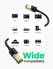 Cáp mạng Cat7 UGREEN NW150 10Gbps, lõi đồng đầu đúc bọc kim loại