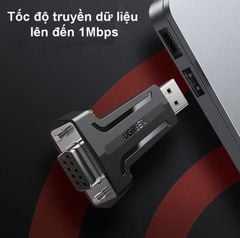 Đầu chuyển USB 2.0 sang COM DP9 RS 232 UGREEN 80111 – Tốc độ truyền 1Mbps – Đầu mạ Niken cao cấp