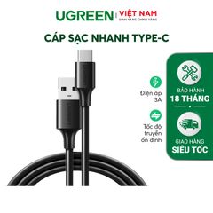 Cáp sạc nhanh Type C UGREEN US287 – Dòng sạc tối đa 3A, tương thích nhiều dòng điện thoại khác nhau