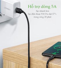Cáp sạc nhanh Type C 40W UGREEN US279 – Sạc nhanh dòng tối đa đạt 5A, truyền tải dữ liệu tốc độ cao – Vỏ bện nylon chống rối