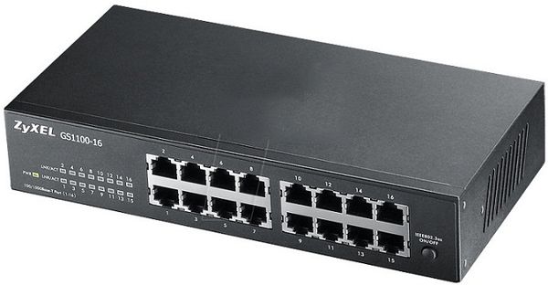 16-port GbE Unmanaged Switch ZyXEL GS1100-16