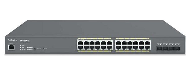 Bộ chuyển mạch kèm phụ kiện Switch PoE+ EnGenius ECS1528FP Cloud Managed 24 Port GbE, 4 Port SFP+ 410W