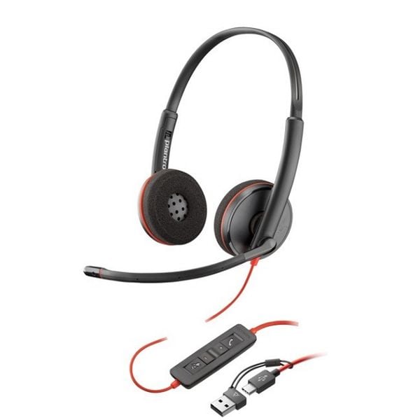 Tai nghe Poly Blackwire 3220 Stereo USB-C Headset +USB-C/A Adapter (Bulk) 8X228A6