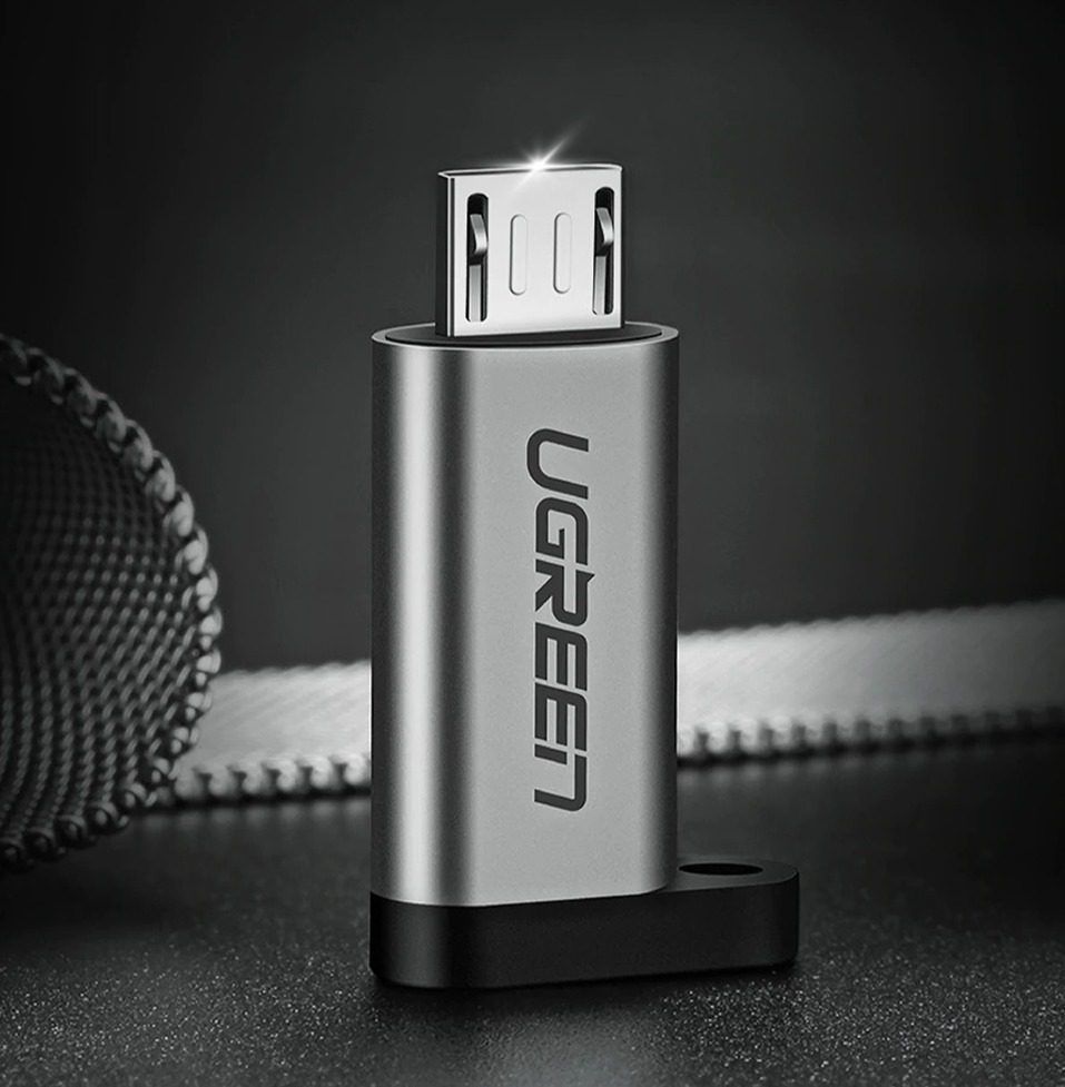 Đầu chuyển Type C sang Micro USB UGREEN US282 Vỏ nhiệt tản nhiệt tốt, kèm móc khóa