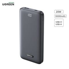 Pin sạc dự phòng 10000mAh UGREEN PB198 Ultra Slim Sạc nhanh 20W, Kèm cáp sạc Type C, Tương thích với Iphone, ipad, android