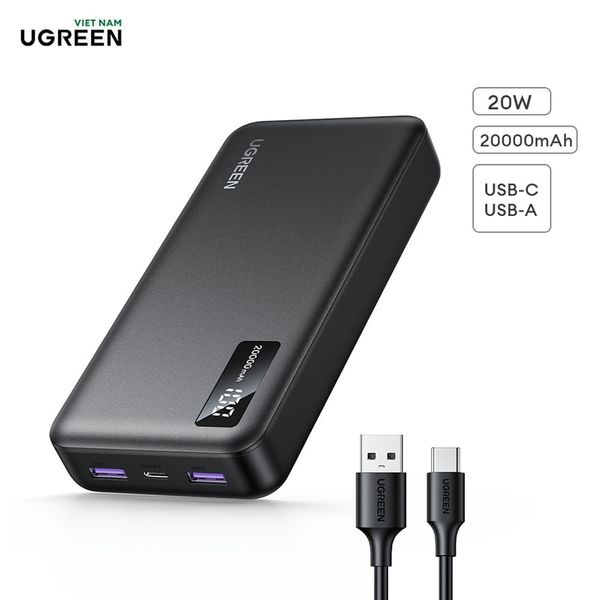Pin Sạc Dự Phòng Năng Lượng Cao UGREEN PB312 – 20000mAh Sạc Nhanh Hai Chiều