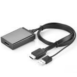 Cáp chuyển đổi HDMI đầu đực + USB 2.0 đầu đực (hỗ trợ nguồn) sang Displayport đầu cái hỗ trợ 4K dạng cáp dẹt dài 50cm UGREEN MM107 40238 (