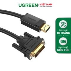 Dây cáp DisplayPort đực sang DVI-D (24+1) đực hỗ trợ 1920×1200 dài 1-8M UGREEN DP103