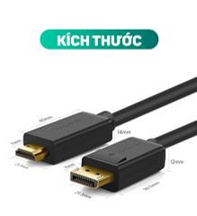Cáp chuyển đổi DisplayPort sang HDMI UGREEN DP101 hỗ trợ 1080p, 1m-5m