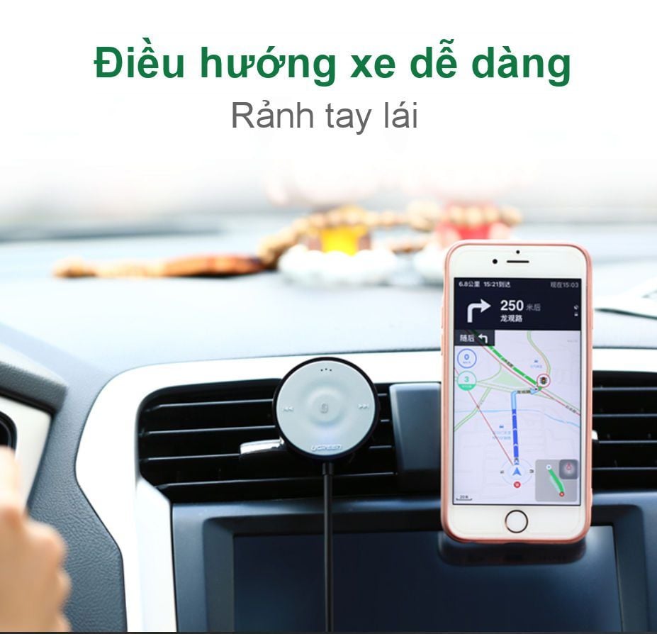 Bộ nhận Bluetooth 4.2 UGREEN CM125 – Sử dụng trên xe hơi hỗ trợ công nghệ chuẩn âm thanh aptX