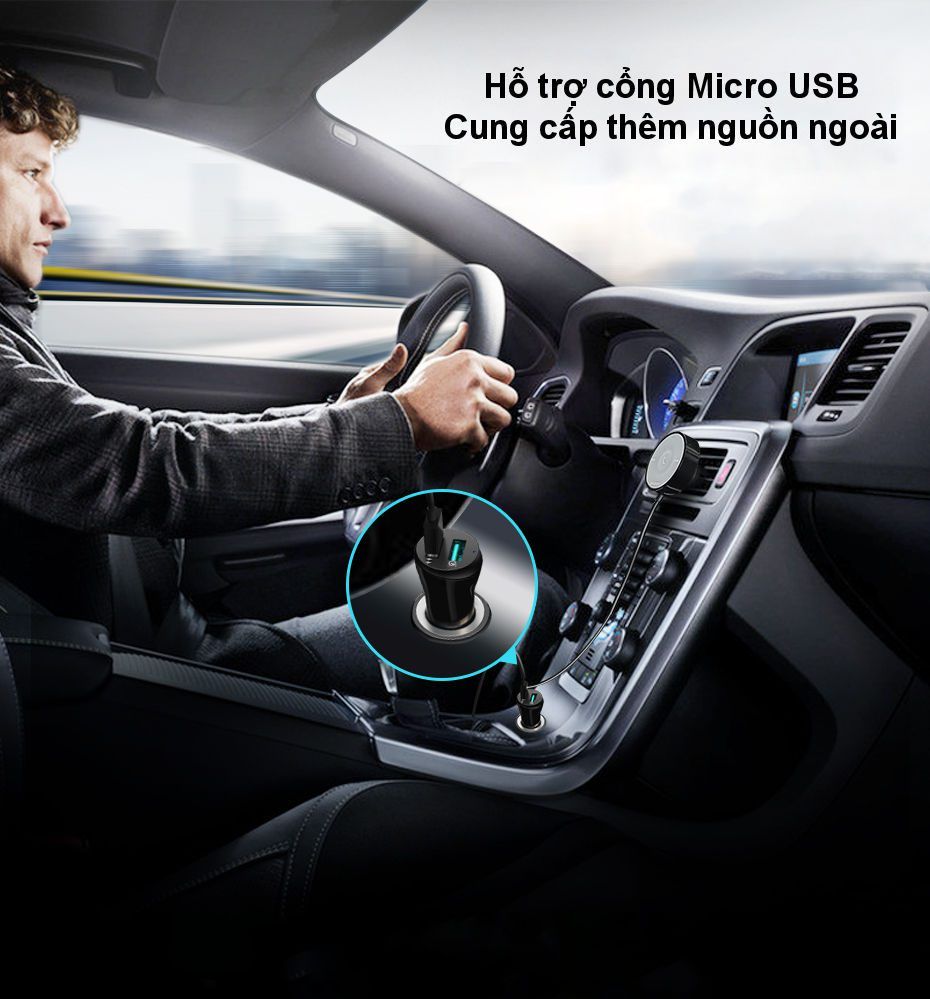 Bộ nhận Bluetooth 4.2 UGREEN CM125 – Sử dụng trên xe hơi hỗ trợ công nghệ chuẩn âm thanh aptX