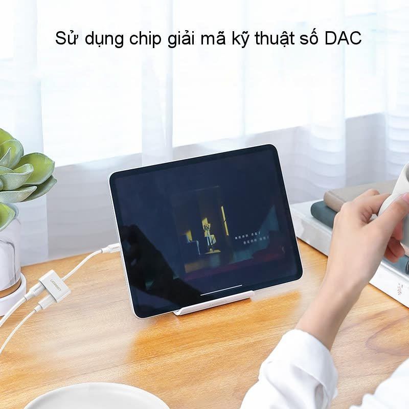 Bộ mở rộng Type-C UGREEN CM232 – Hỗ trợ xuất âm thanh Hifi , sạc nhanh dòng 3A