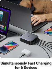 Sạc nhanh GaN 200W Ugreen CD271 4 cổng USB-C, 2 cổng USB-A