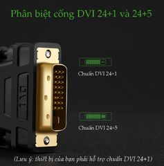 Cáp chuyển HDMI sang DVI (24+1) UGREEN HD133 – Dây bện nylon chống rối, bề mặt mạ vàng 24K