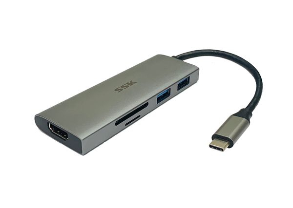 CÁP TYPE-C -> 2 USB 3.0 + HDMI 4K + TF/SD SSK SC103