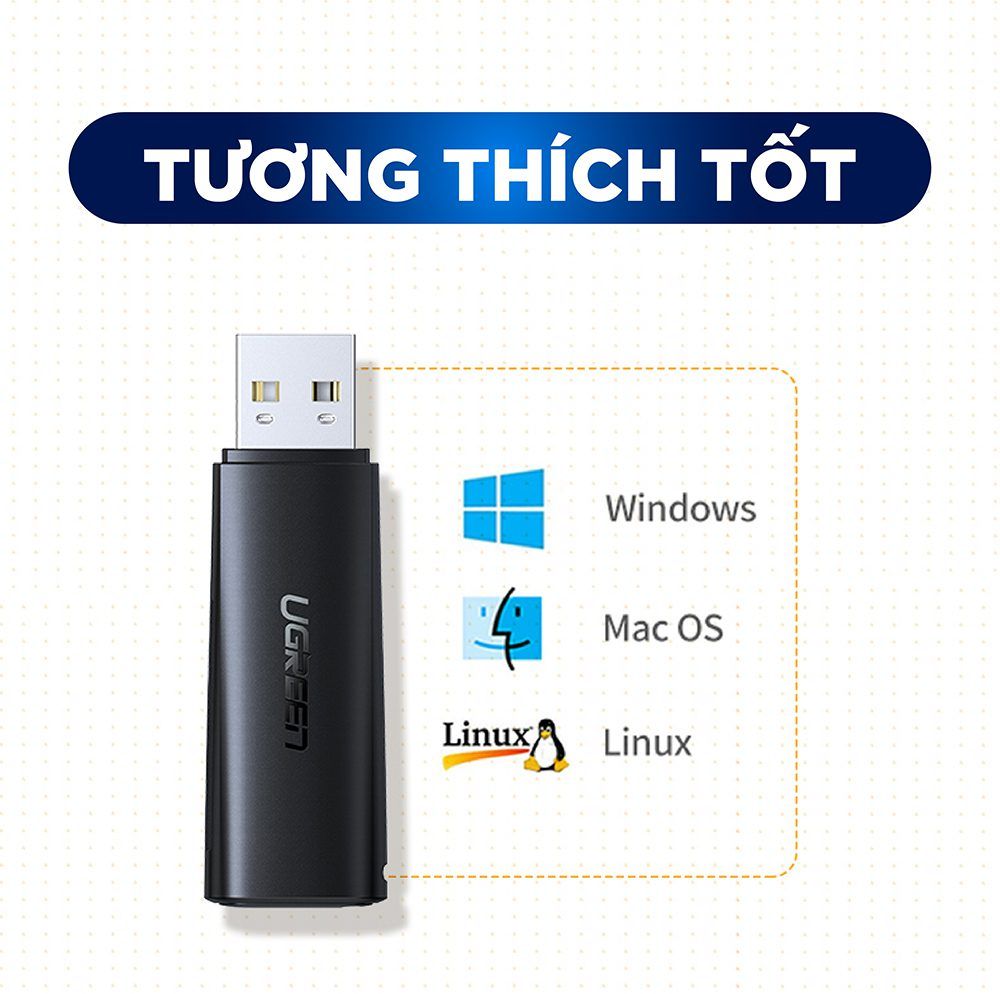 Đầu đọc thẻ nhớ UGREEN CM264 Đọc thẻ SD/TF chuẩn USB 2.0 – Tốc độ truyền 480Mbps Hỗ trợ tối đa lên đến 512GB