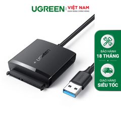 Bộ chuyển đổi ra ổ cứng và SSD SATA UGREEN CM257 Có nguồn DC 5.5mm – Tốc độ truyển tải lên đến 5Gbps