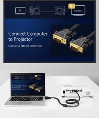 Dây cáp kết nối VGA HDB 15 đực sang HDB 15 đực dài từ 1-30M UGREEN VG101 VG105