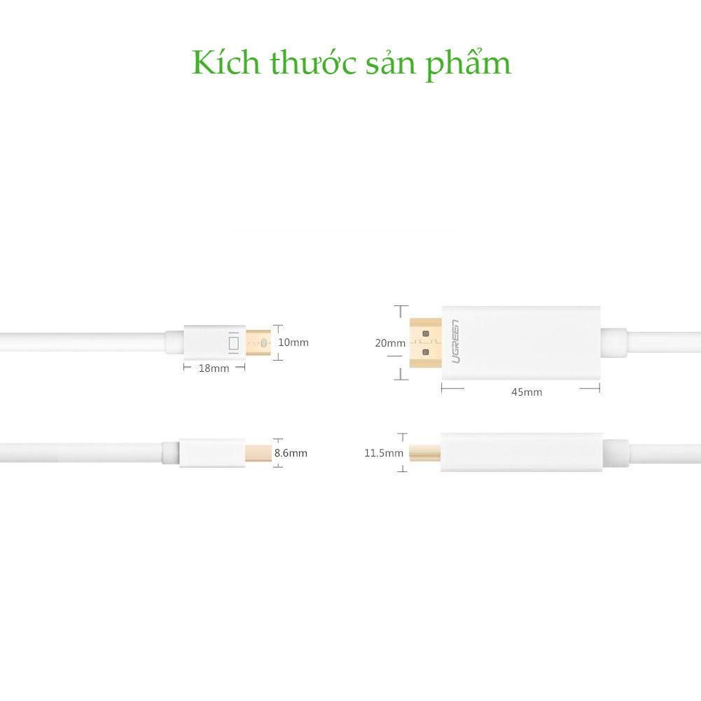 Cáp DisplayPort (Thunderbolt) sang HDMI UGREEN MD101 Độ phân giải 2k*4K@