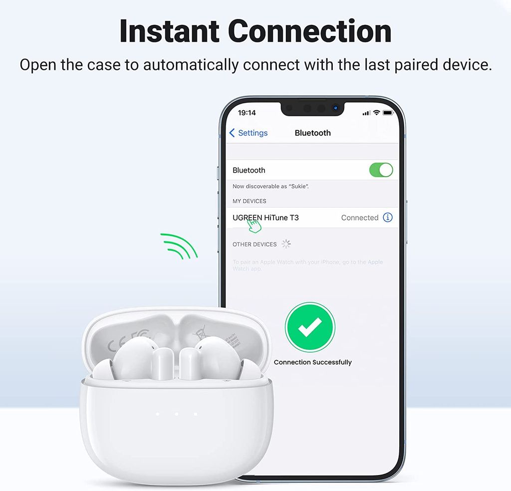 Tai nghe không dây UGREEN HiTune T3 Bluetooth 5.2, tích hợp AI