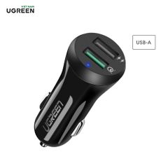Tẩu sạc nhanh ô tô 2 cổng UGREEN CD114 sạc nhanh 3A