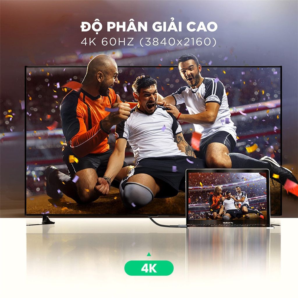 Cáp HDMI 2.0 UGREEN HD136 – Hỗ trợ phân giải 4K@60Hz, âm thanh HD Dolby Digital 7.1- Đầu tiếp xúc mạ Niken, lõi đồng nguyên chất