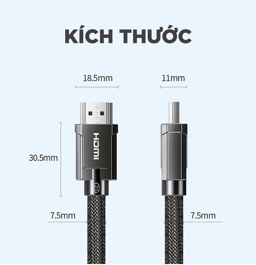 Cáp HDMI 2.0 UGREEN HD136 – Hỗ trợ phân giải 4K@60Hz, âm thanh HD Dolby Digital 7.1- Đầu tiếp xúc mạ Niken, lõi đồng nguyên chất