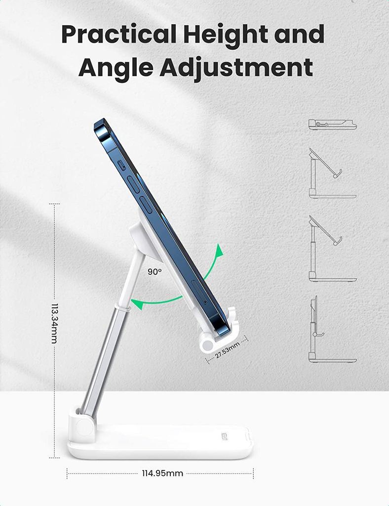 Giá đỡ điện thoại UGREEN LP373 – Thiết kế gấp gọn, mặt đệm silicon chống trầy xước