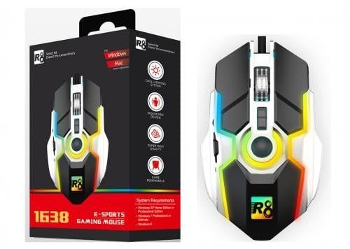 Chuột - Mouse USB LED Gaming Black 1638 R8