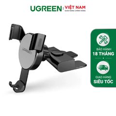 Giá đỡ điện thoại UGREEN LP144 – Kẹp khe đĩa CD trên ô tô – Tương thích màn hình kích thước từ 4-6.2 inch, chất liệu hợp kim nhôm
