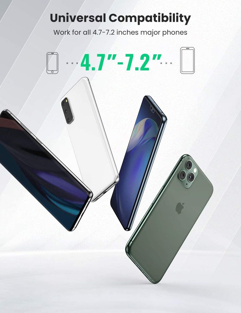 Giá đỡ điện thoại trên ô tô UGREEN LP176 – Chất liệu plastic, đệm silicon chống shock, chống xước