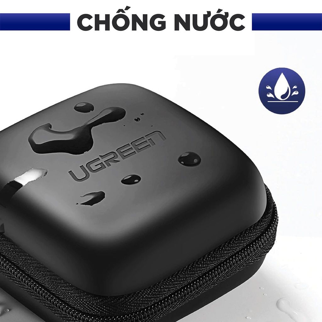 Hộp đựng phụ kiện UGREEN 40816 – Chống sốc chống nước, dây kéo kèm móc khóa bền bỉ