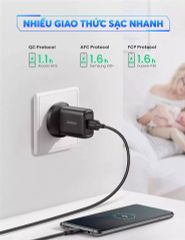 Củ sạc nhanh UGREEN CD122 – Sạc nhanh QC 3.0 18W kèm cổng nối đất