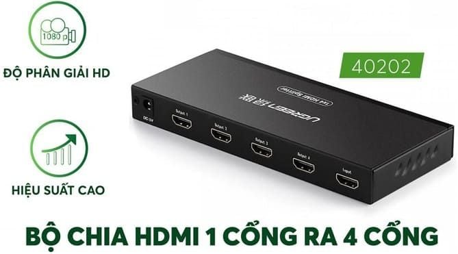 Bộ chia cổng HDMI 1 ra 4 Hỗ trợ full HD, 4K*2K@30Hz Chính hãng Ugreen 40202