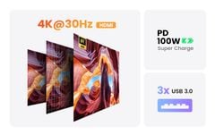 Hub Type C 5 in 1 sang HDMI 4K@30Hz, USB3.0 Ugreen CM478
