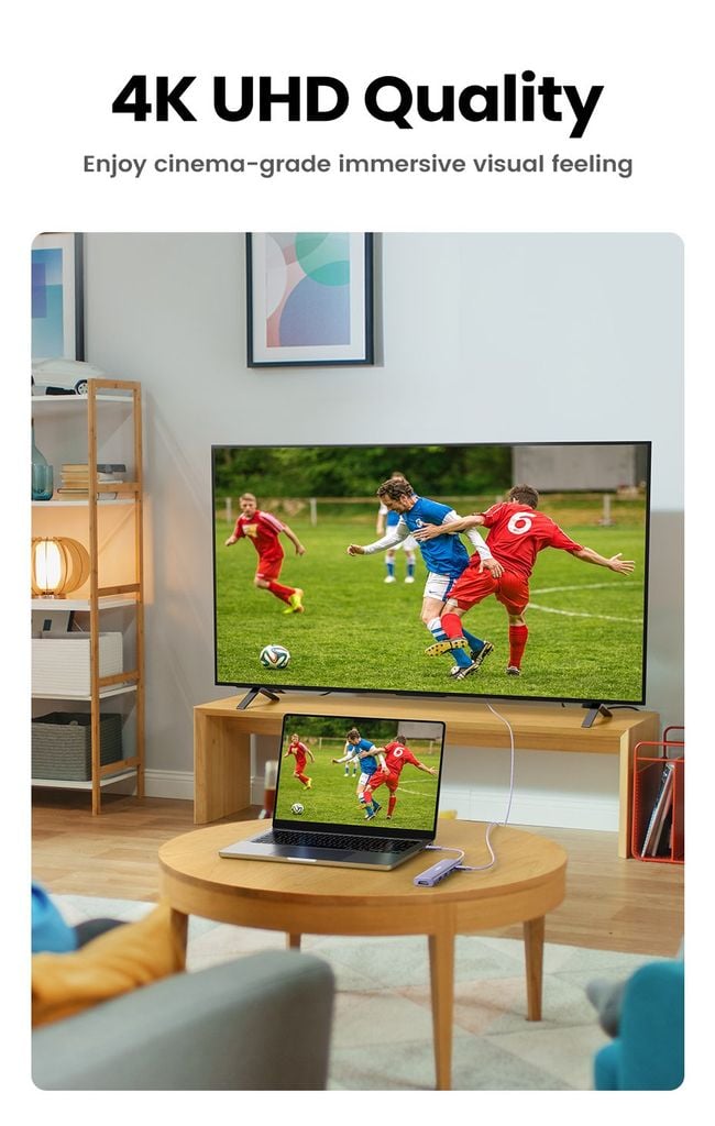 Hub Type C 5 in 1 sang HDMI 4K@30Hz, USB3.0 Ugreen CM478