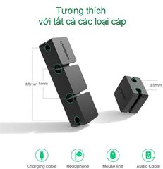 Kẹp giữ dây cáp UGREEN 70585 – Chất liệu silicon kẹp giữ dây cáp, tai nghe, chuột, … gọn gàng