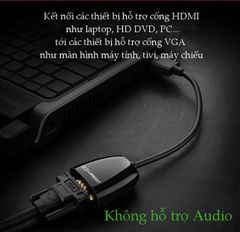 Bộ chuyển đổi HDMI sang VGA UGREEN MM102 Không có Audio, độ phân giải 1920*1080 60Hz (Max) dài 16cm