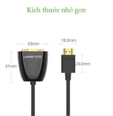 Bộ chuyển đổi HDMI sang VGA UGREEN MM102 Không có Audio, độ phân giải 1920*1080 60Hz (Max) dài 16cm